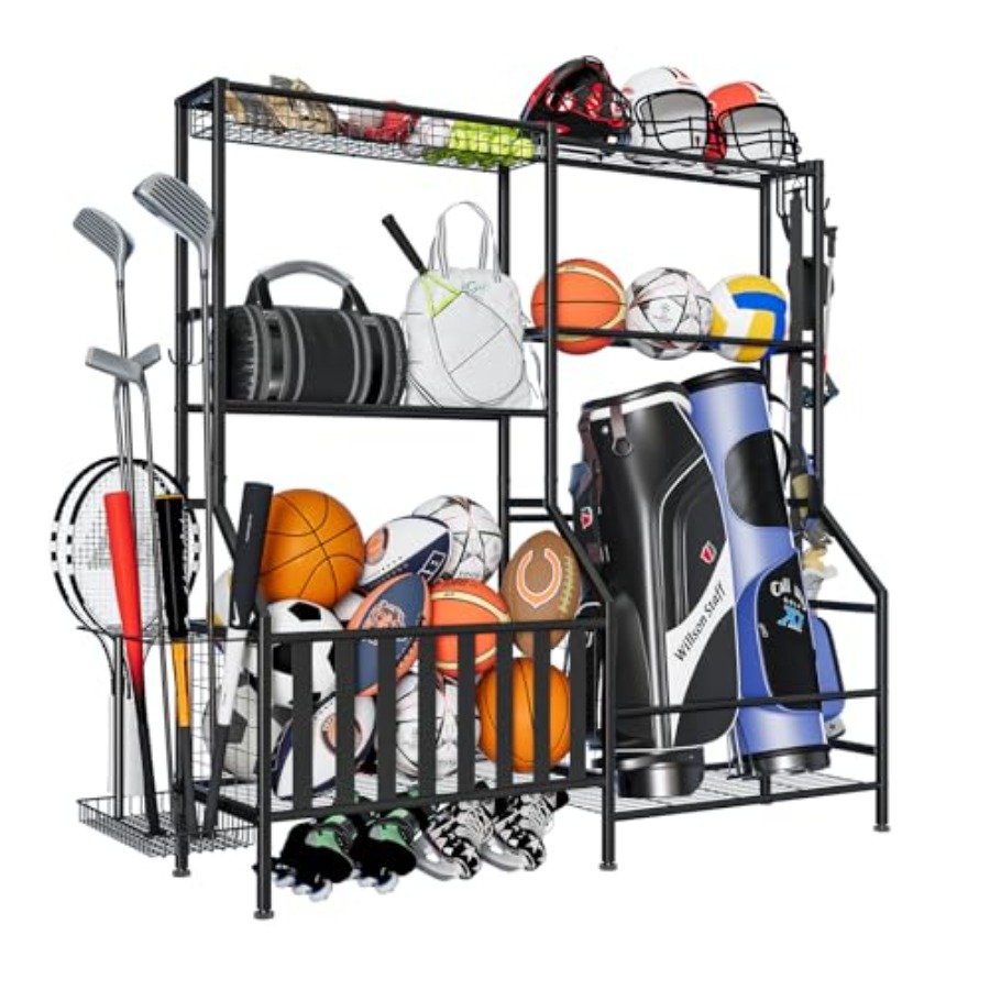 Golf Equipment Garage Storage - Sports Equipment Organizer Heavy Duty Golf