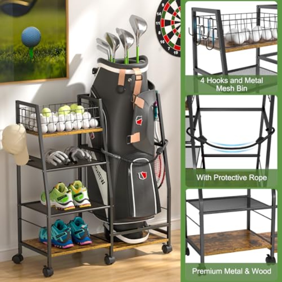 Golf Bag Garage Storage Rack w - Golf Equipment Garage Storage บทวิจารณ์และราคา