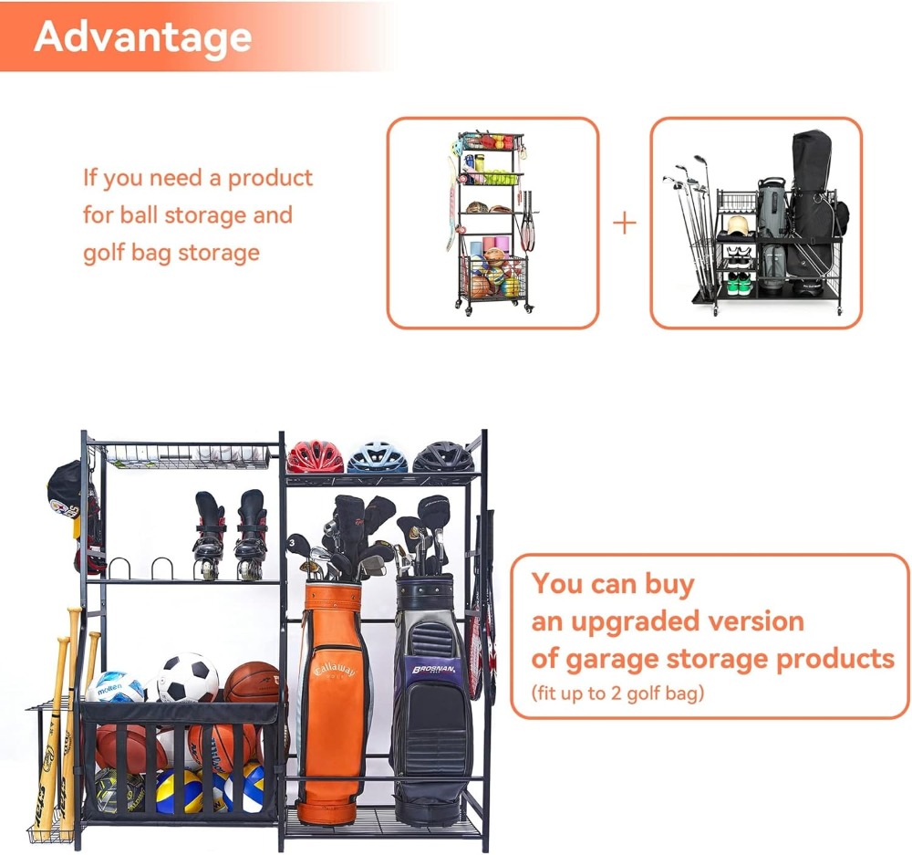 Garage Sports Equipment Organi - Golf Equipment Garage Storage บทวิจารณ์และราคา