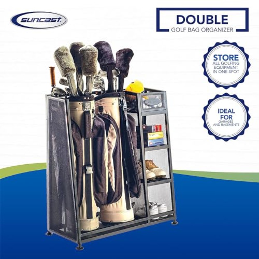Heavy-duty metal golf bag and  - Golf Equipment Garage Storage บทวิจารณ์และราคา