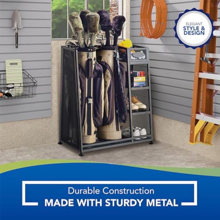 Heavy-duty metal golf bag and  - Golf Equipment Garage Storage บทวิจารณ์และราคา