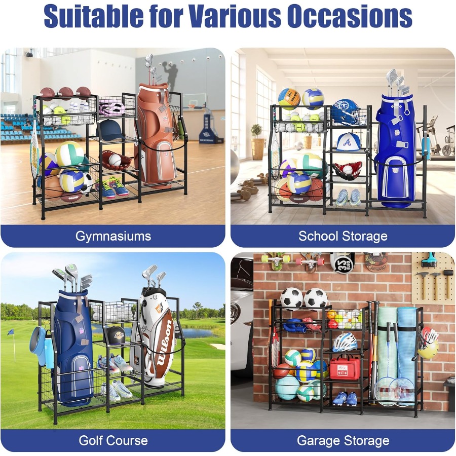 Golf Bag Stand Garage Storage  - Golf Equipment Garage Storage บทวิจารณ์และราคา