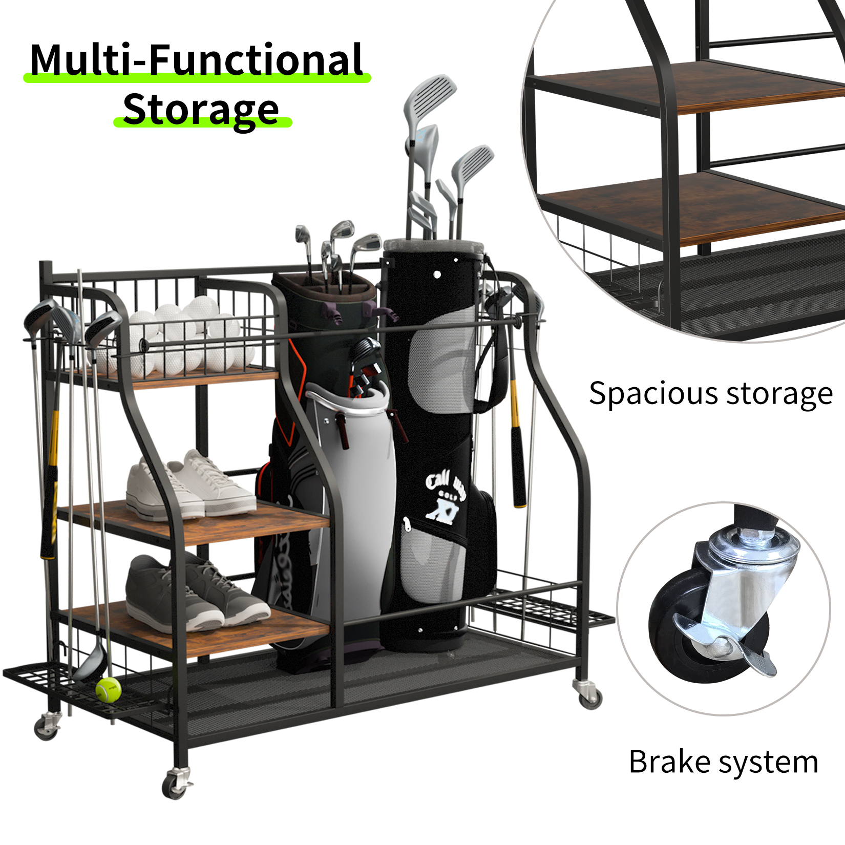 Golf Storage Garage Organizer  - Golf Equipment Garage Storage บทวิจารณ์และราคา