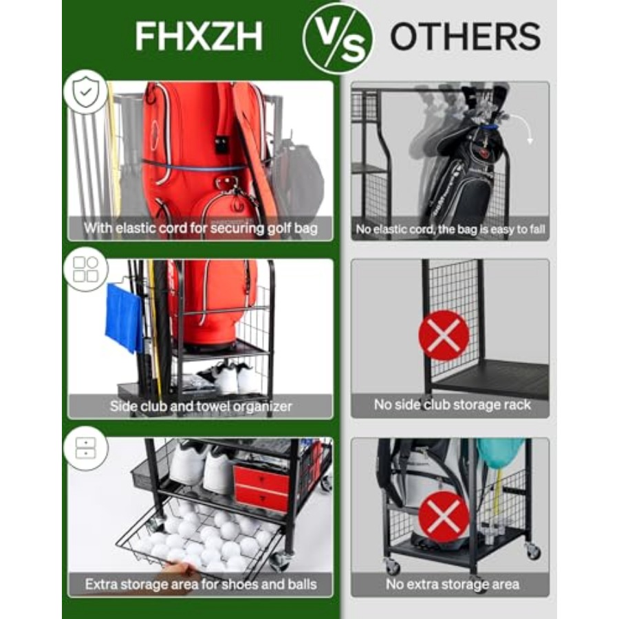 Golf Bags Storage Garage Organ - Golf Equipment Garage Storage บทวิจารณ์และราคา