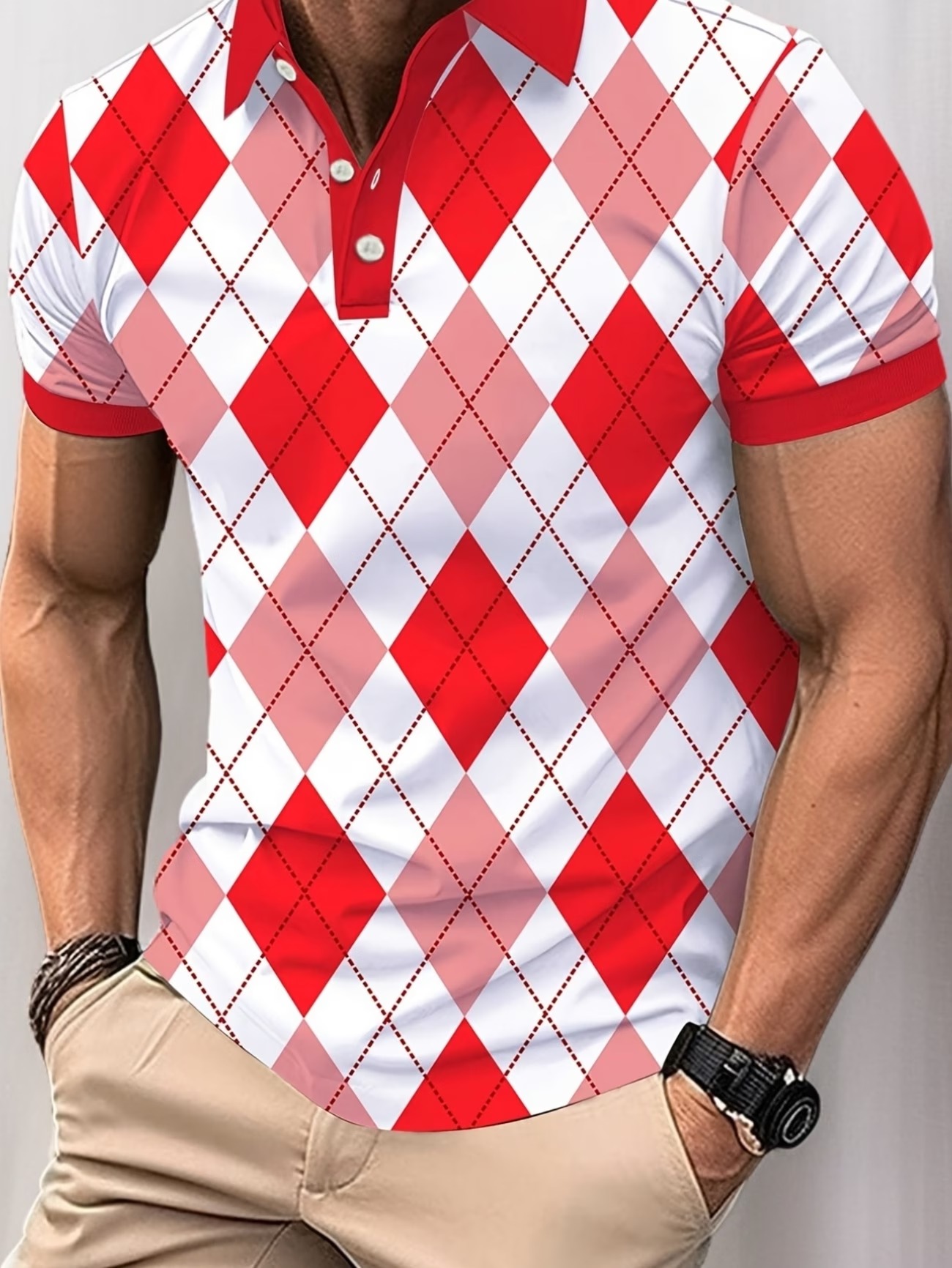 Men's Argyle Golf Polo Shirt S - Golf Equipment Rental บทวิจารณ์และราคา