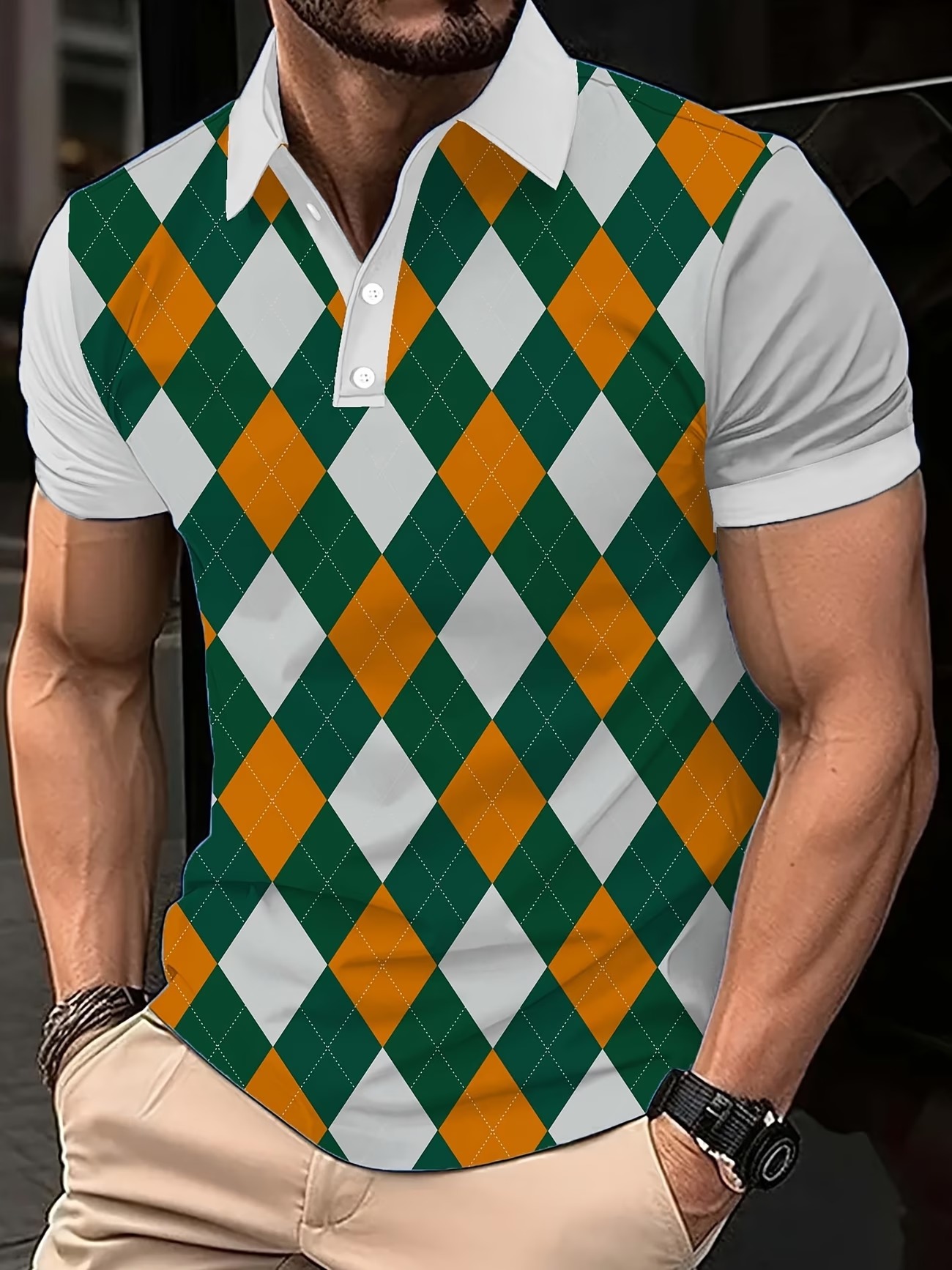 Men's Argyle Golf Polo Shirt S - Golf Equipment Rental บทวิจารณ์และราคา