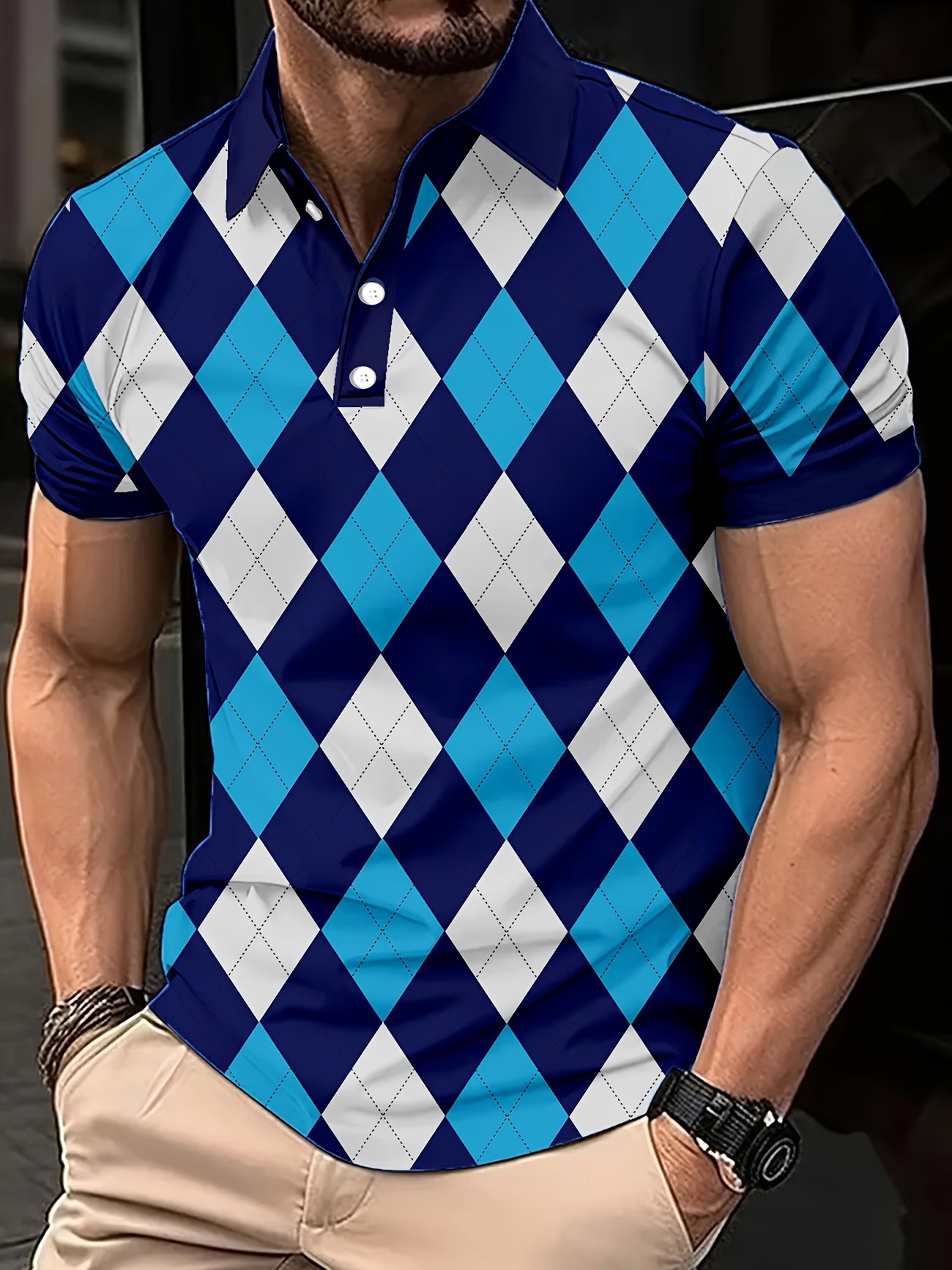 Men's Argyle Golf Polo Shirt S - Golf Equipment Rental บทวิจารณ์และราคา