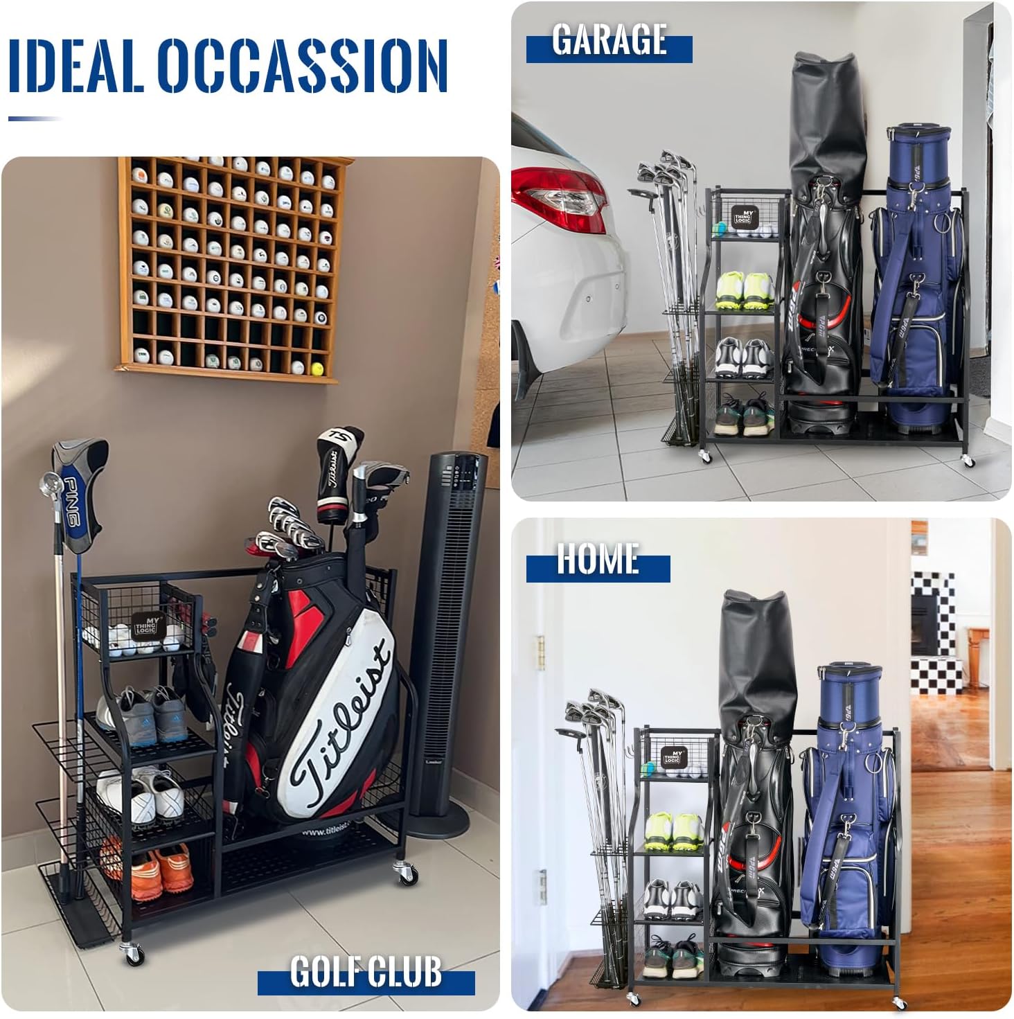 Golf Storage Garage Organizer, - Golf Equipment Garage Storage บทวิจารณ์และราคา
