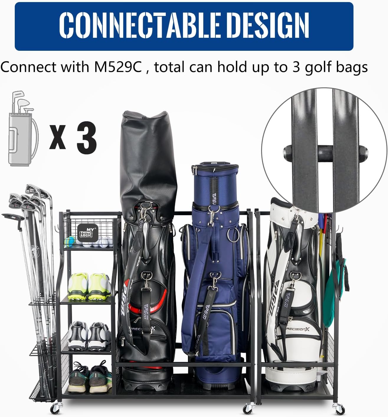 Golf Storage Garage Organizer, - Golf Equipment Garage Storage บทวิจารณ์และราคา
