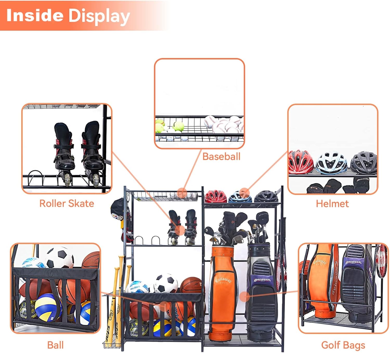 Garage Sports Equipment Organi - Golf Equipment Garage Storage บทวิจารณ์และราคา
