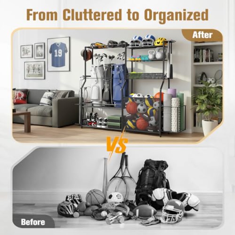 Garage Sports Equipment Organi - Golf Equipment Garage Storage บทวิจารณ์และราคา