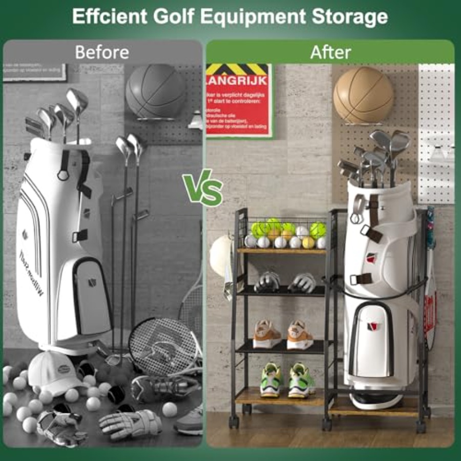 Golf Bag Garage Storage Rack w - Golf Equipment Garage Storage บทวิจารณ์และราคา