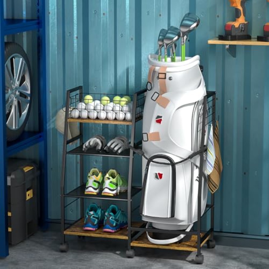 Golf Bag Garage Storage Rack w - Golf Equipment Garage Storage บทวิจารณ์และราคา