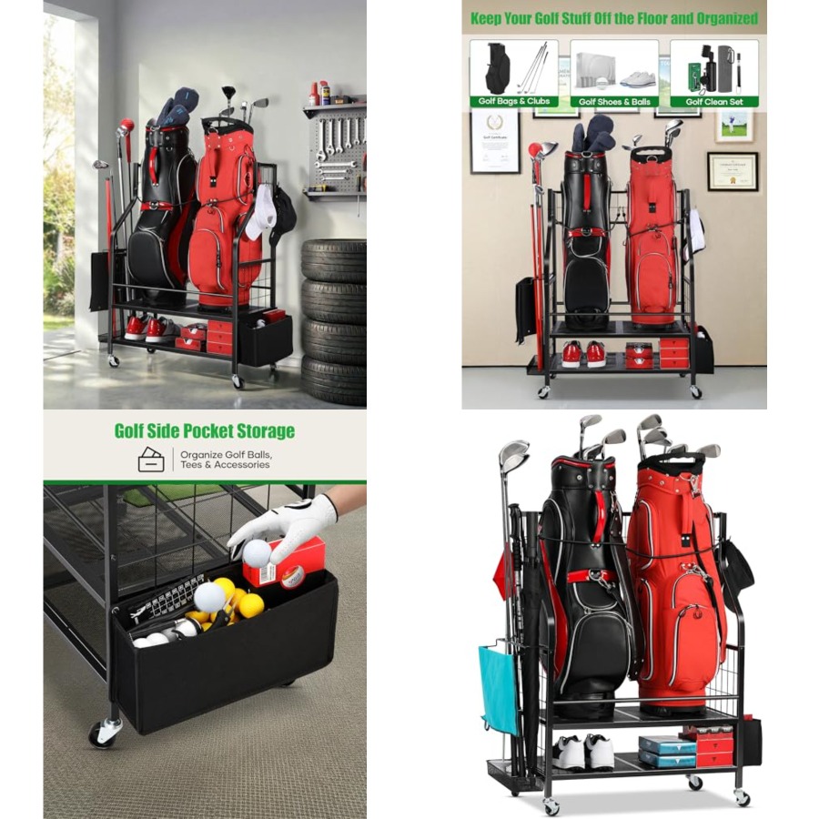 Golf Bag Storage Garage Organi - Golf Equipment Garage Storage บทวิจารณ์และราคา