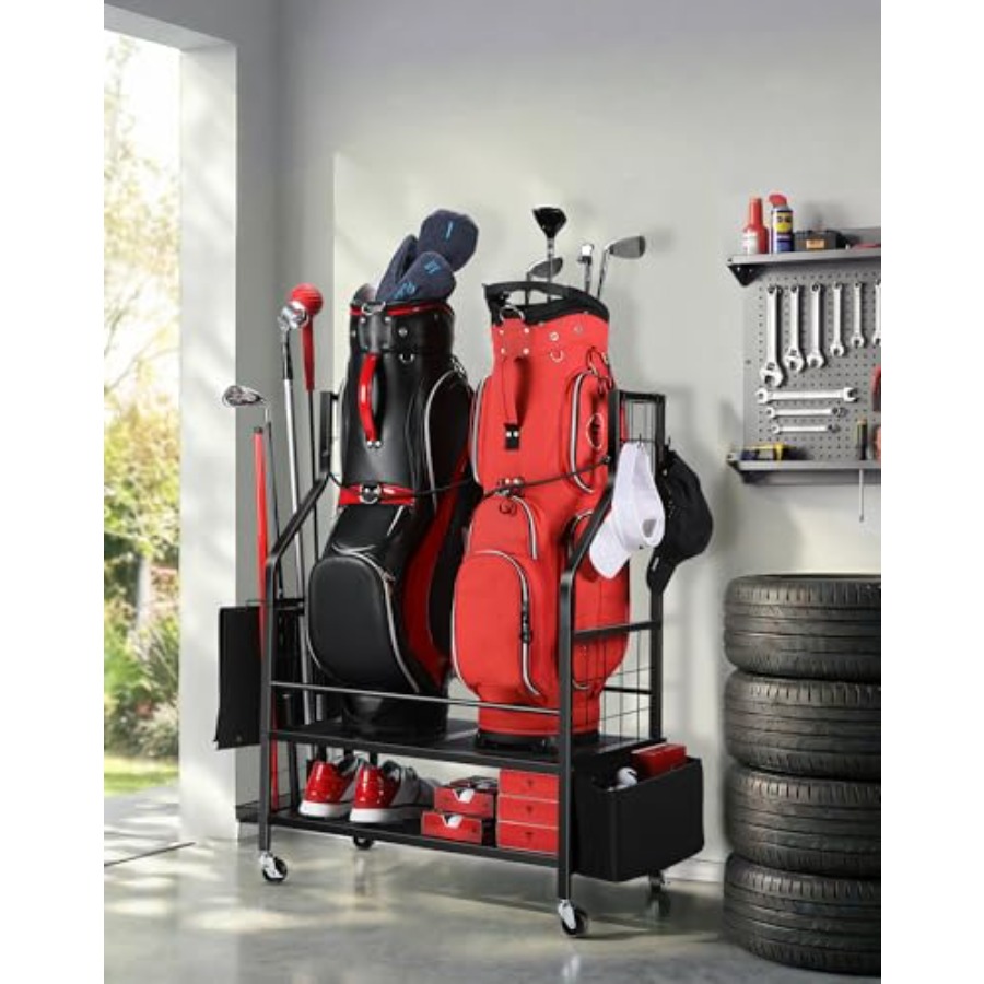 Golf Bag Storage Garage Organi - Golf Equipment Garage Storage บทวิจารณ์และราคา