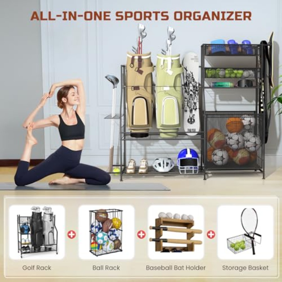 Garage Sports Equipment Organi - Golf Equipment Garage Storage บทวิจารณ์และราคา
