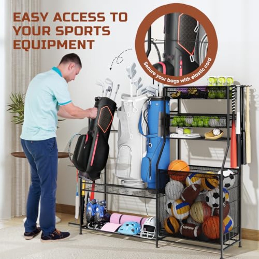 Garage Sports Equipment Organi - Golf Equipment Garage Storage บทวิจารณ์และราคา