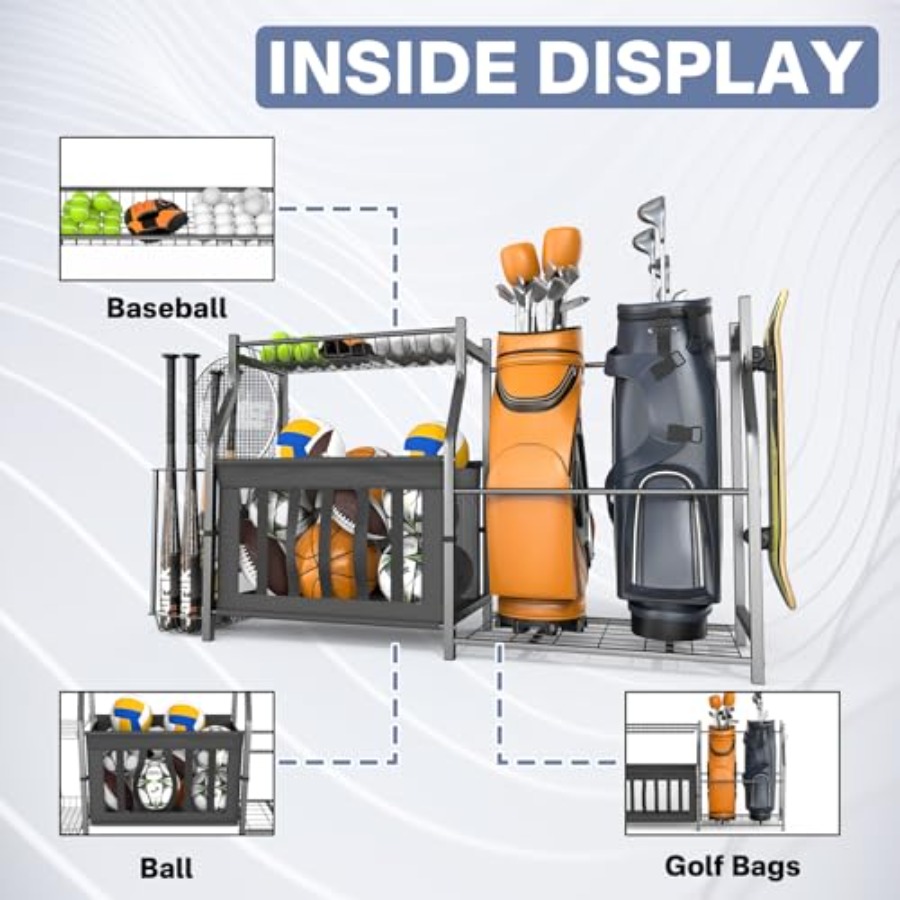 Garage Sports Equipment Organi - Golf Equipment Garage Storage บทวิจารณ์และราคา